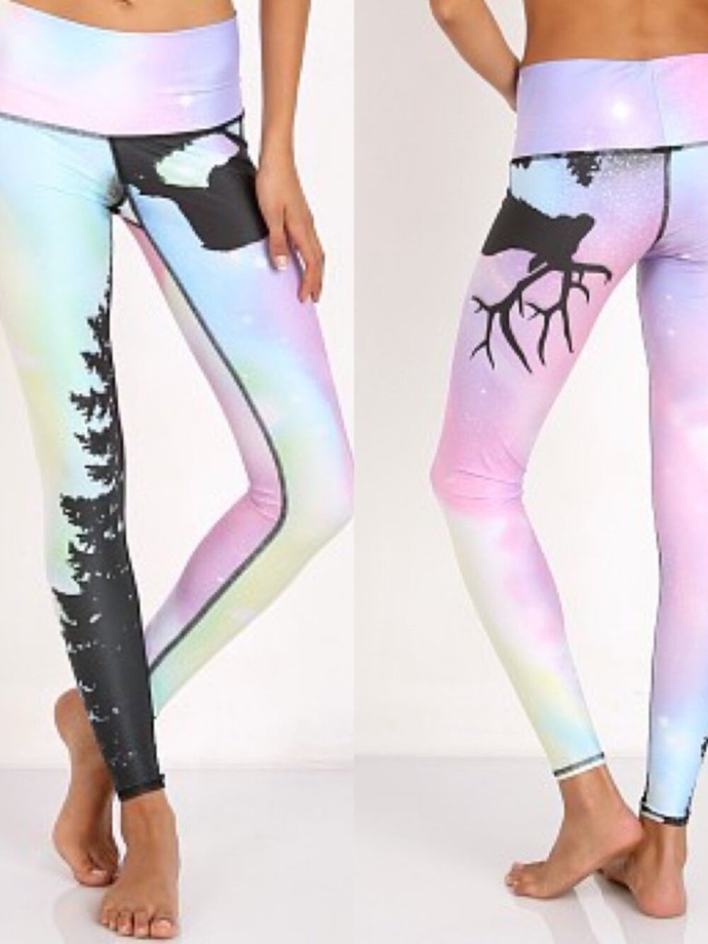 Teeki Leggings Medium Northern Lights Sherbet Yoga Hippie Festival